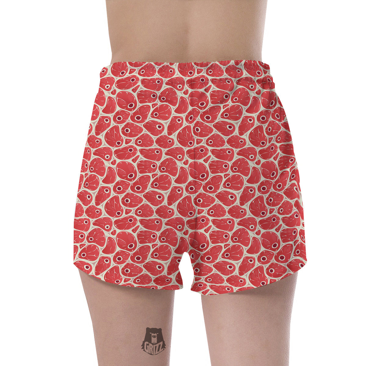 Beef Meat Print Pattern Women's Shorts-grizzshop