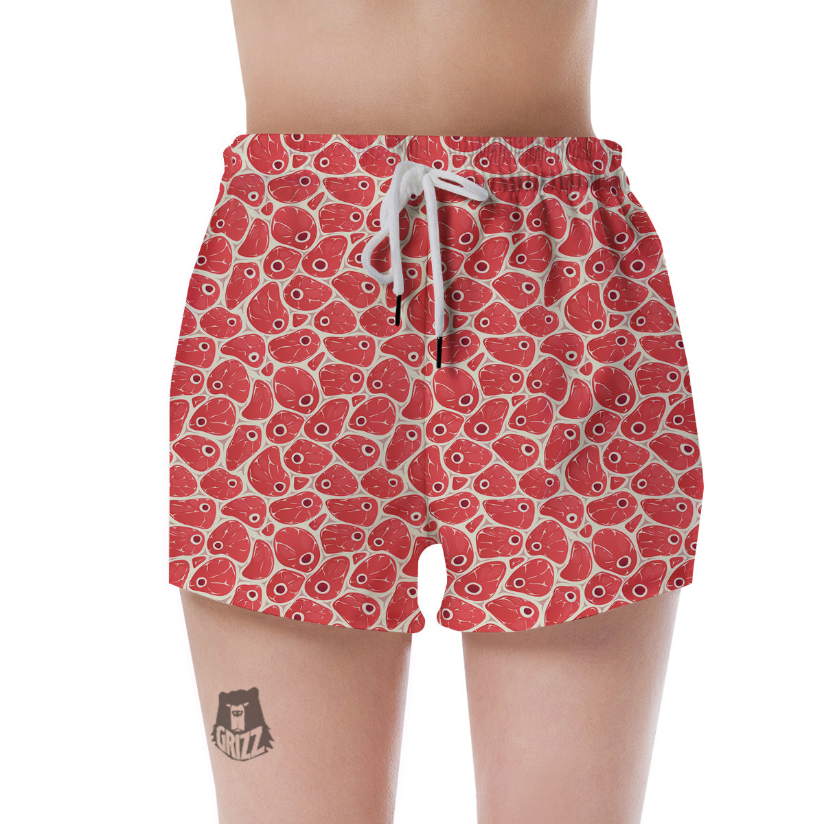 Beef Meat Print Pattern Women's Shorts-grizzshop