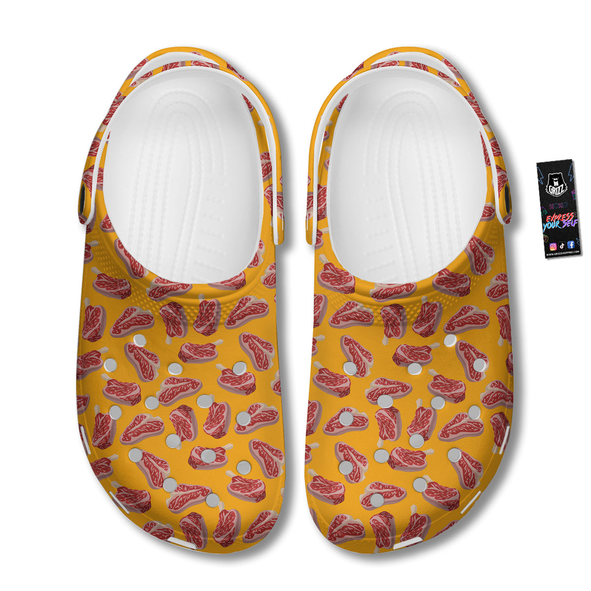 Beef Meat Steak Print Pattern Clog-grizzshop