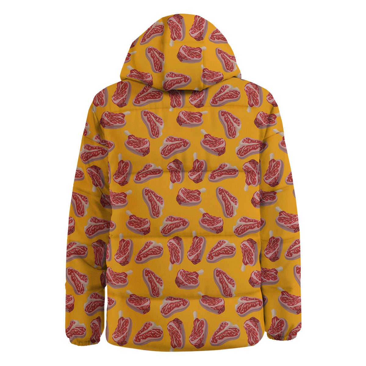 Beef Meat Steak Print Pattern Down Jacket-grizzshop