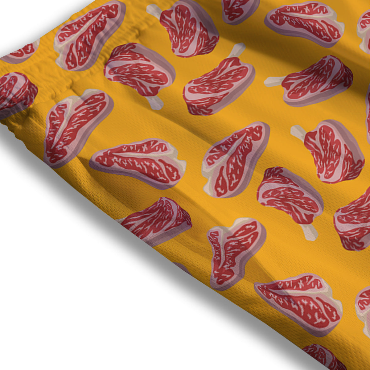 Beef Meat Steak Print Pattern Mesh Shorts-grizzshop