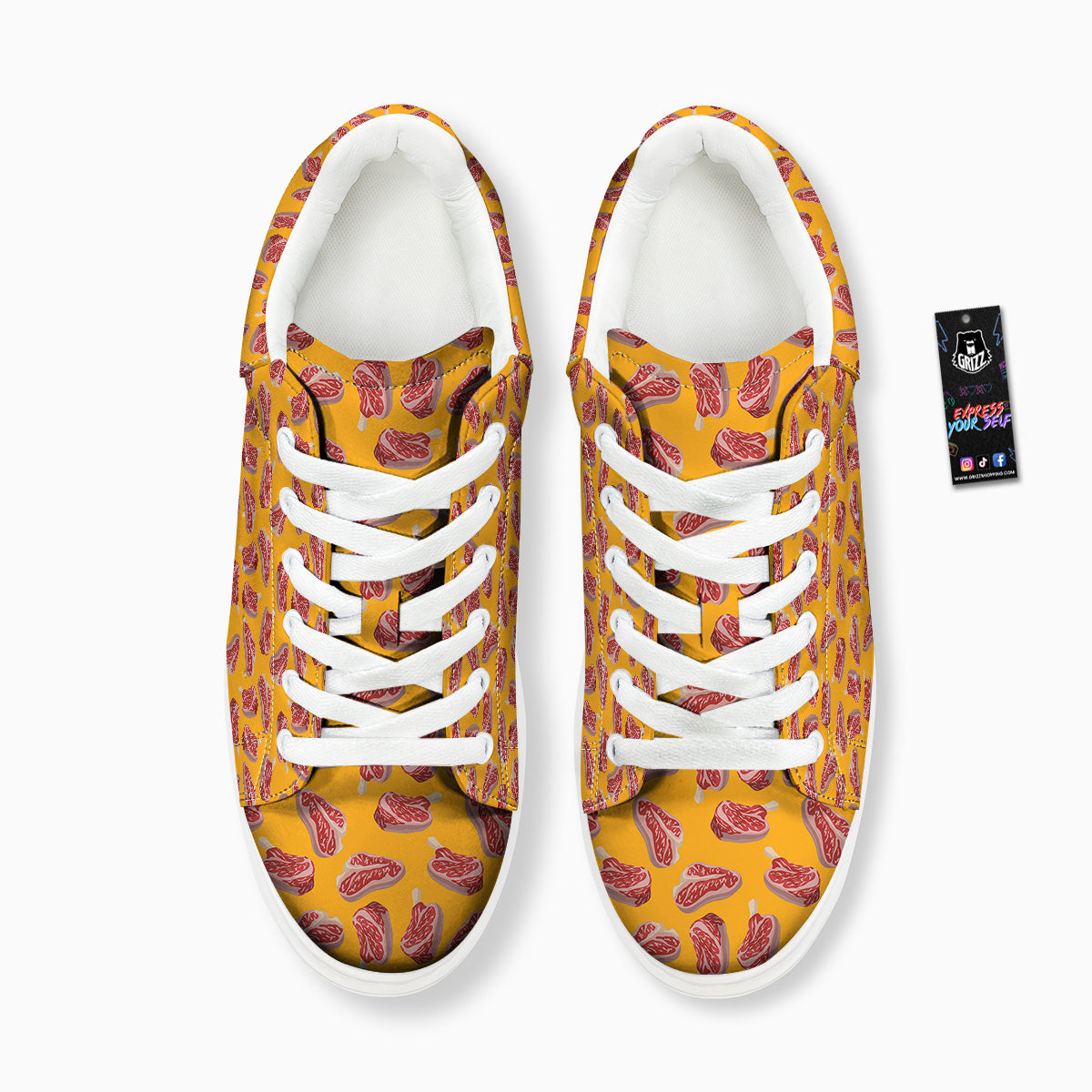 Beef Meat Steak Print Pattern Platform Shoes-grizzshop