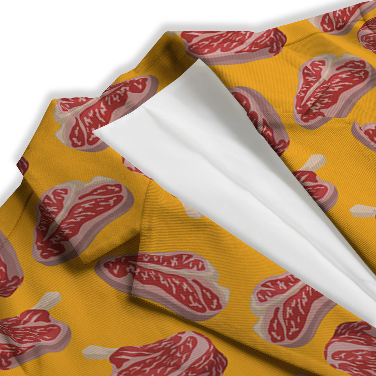 Beef Meat Steak Print Pattern Women's Blazer-grizzshop