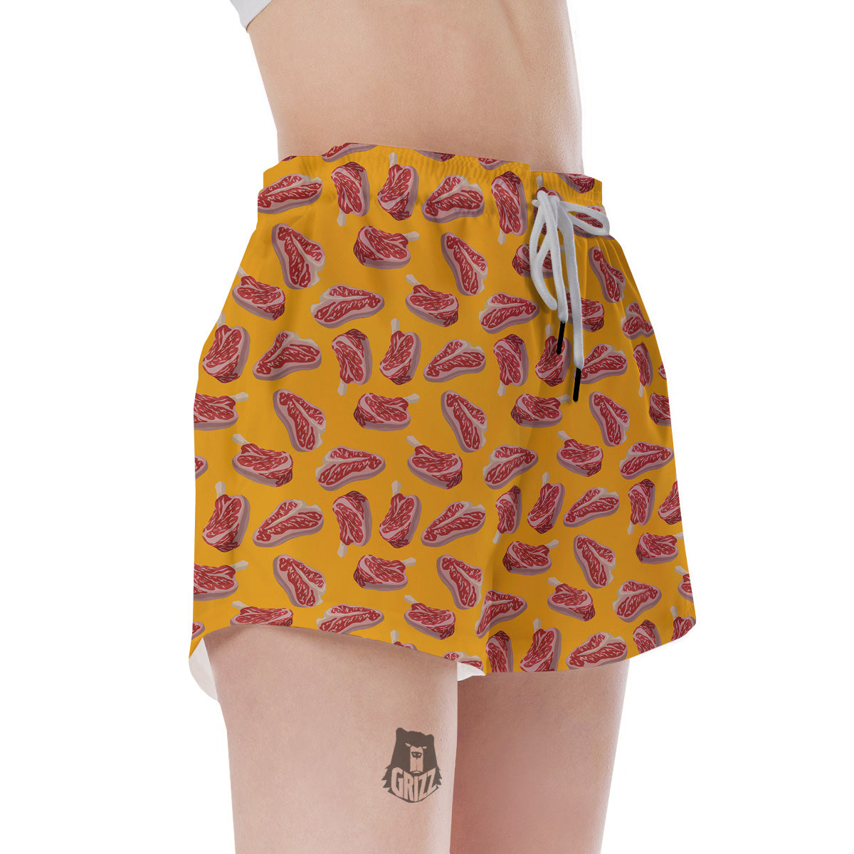 Beef Meat Steak Print Pattern Women's Shorts-grizzshop