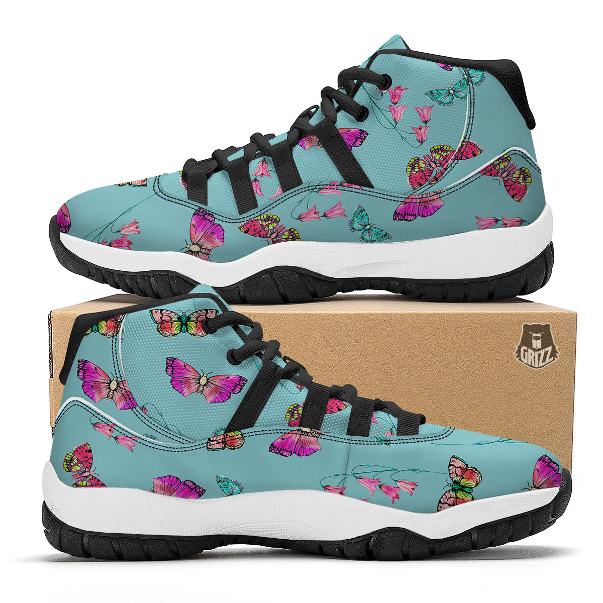 Beef Steaks Print Pattern Black Bball Shoes-grizzshop