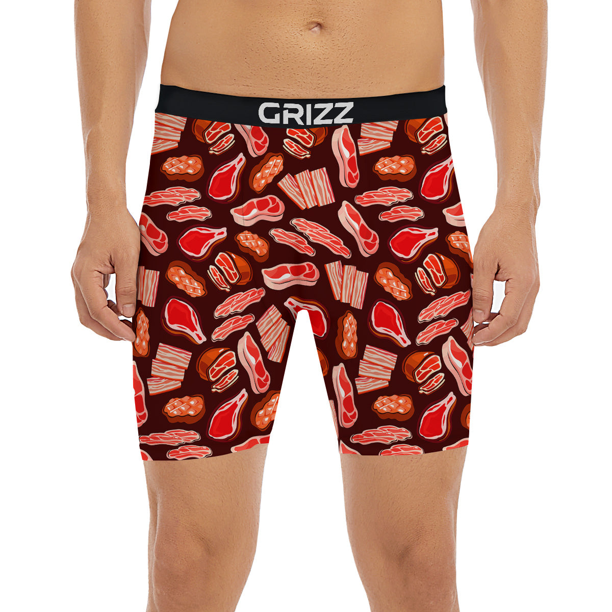 Beef Steaks Print Pattern Boxer Briefs-grizzshop