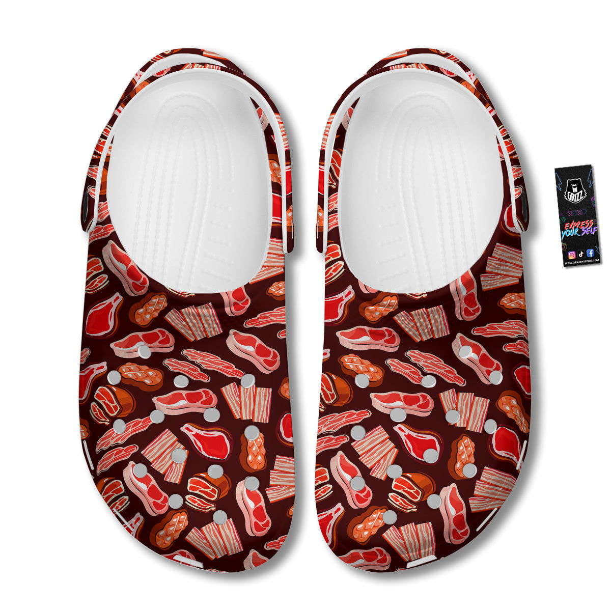 Beef Steaks Print Pattern Clog-grizzshop