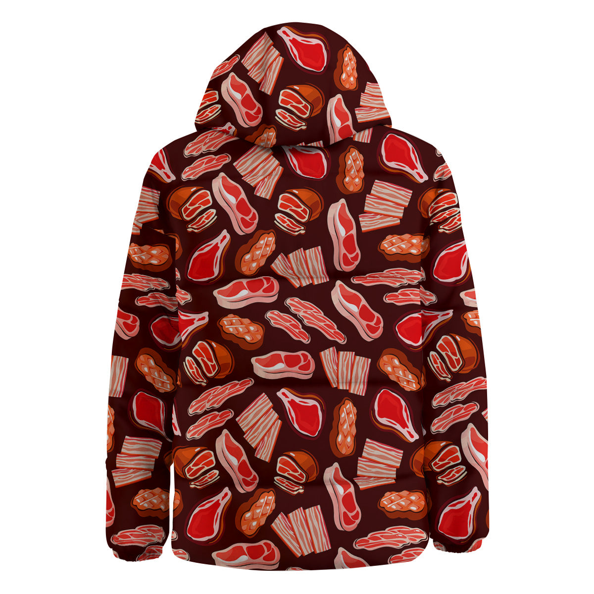 Beef Steaks Print Pattern Down Jacket-grizzshop