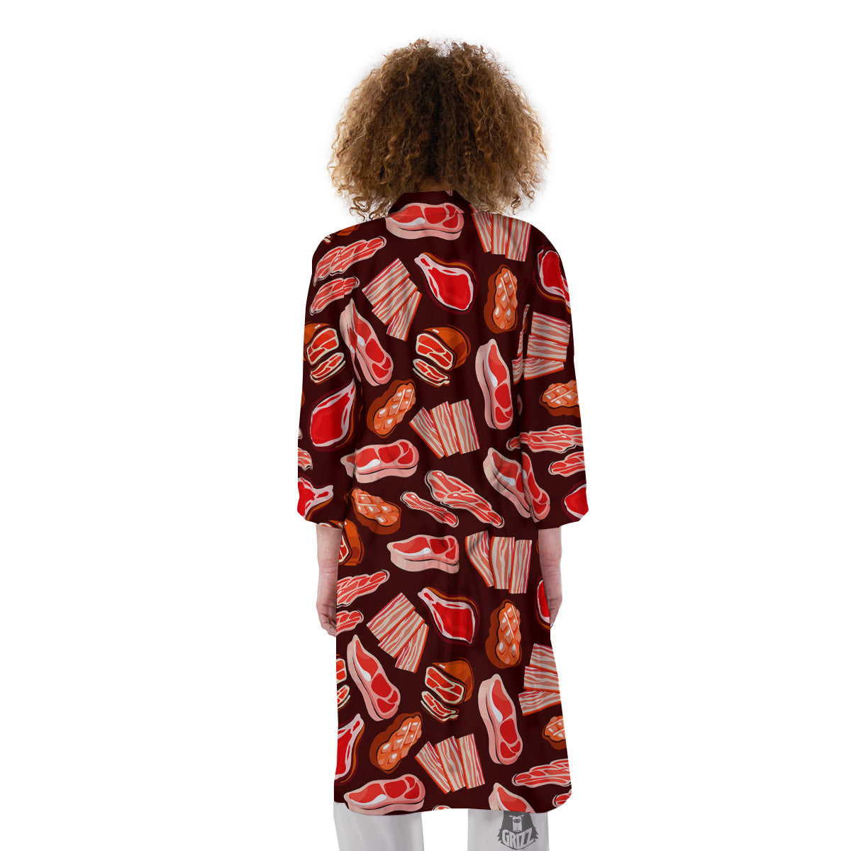 Beef Steaks Print Pattern Kimono-grizzshop