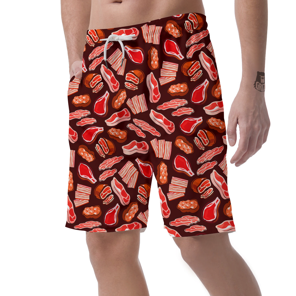 Beef Steaks Print Pattern Men's Shorts-grizzshop