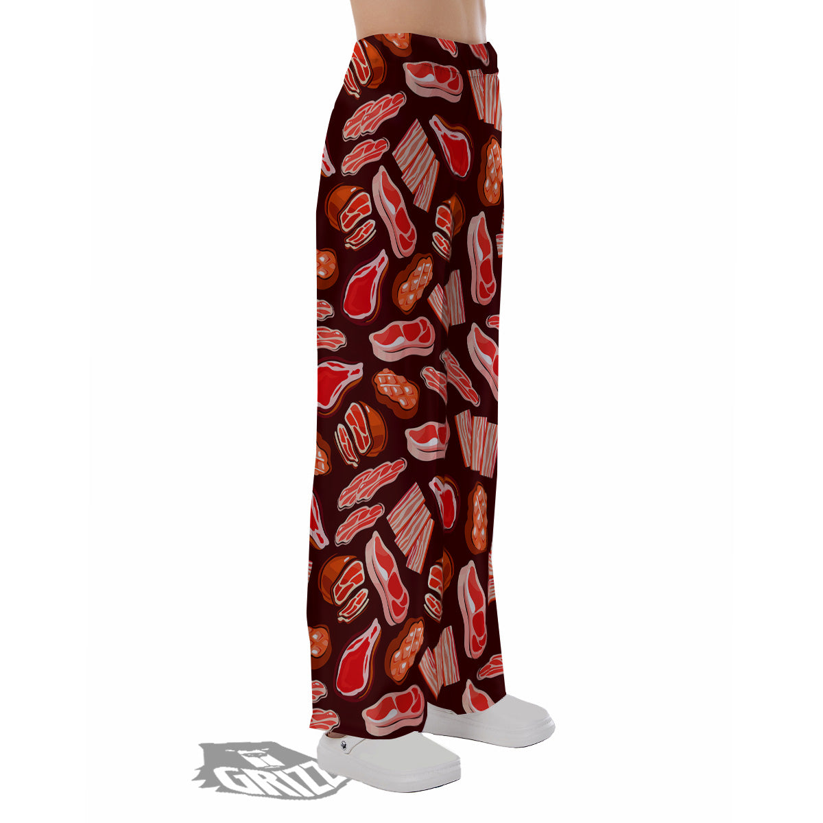 Beef Steaks Print Pattern Pajama Pants-grizzshop