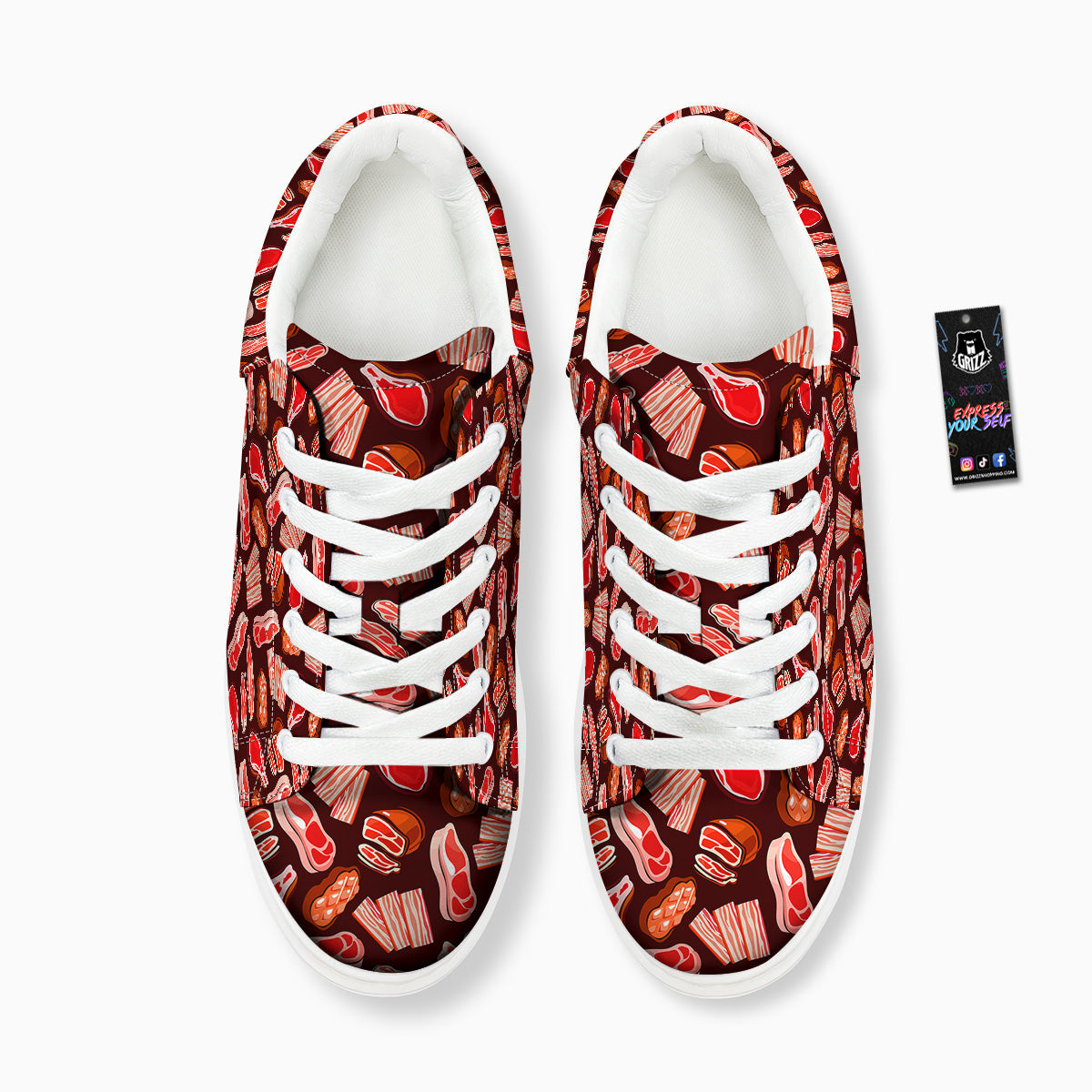 Beef Steaks Print Pattern Platform Shoes-grizzshop