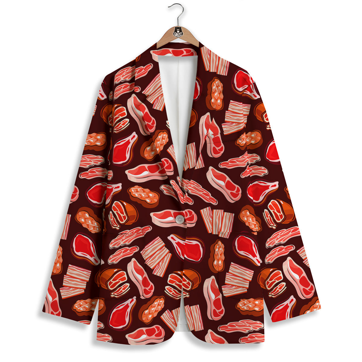 Beef Steaks Print Pattern Women's Blazer-grizzshop