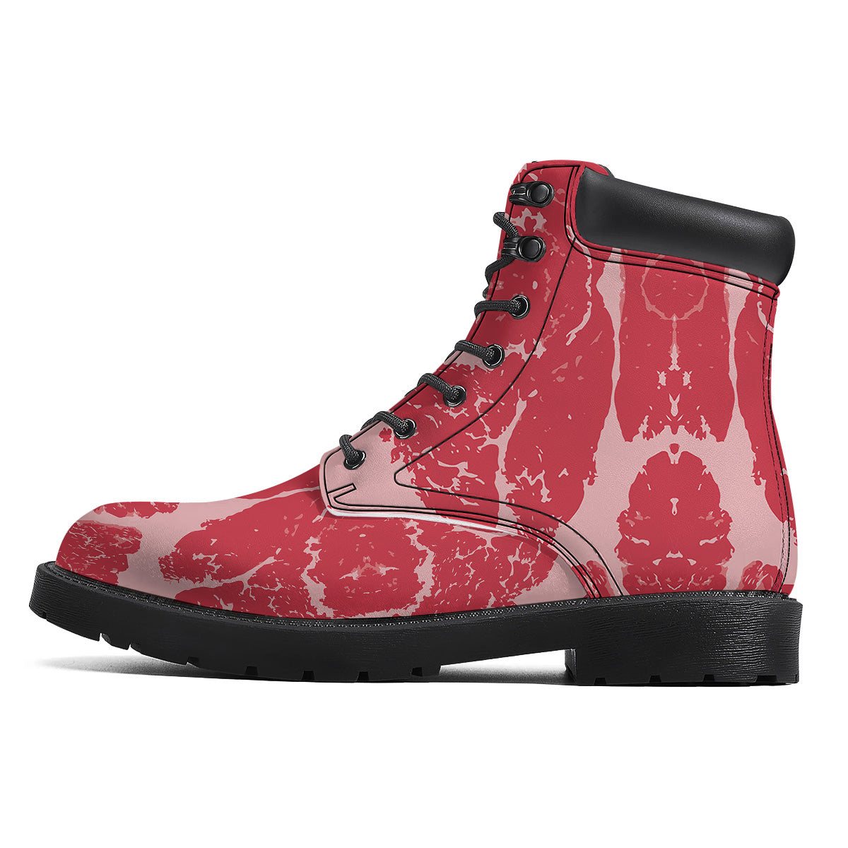 Beef Texture Print Pattern Boots-grizzshop