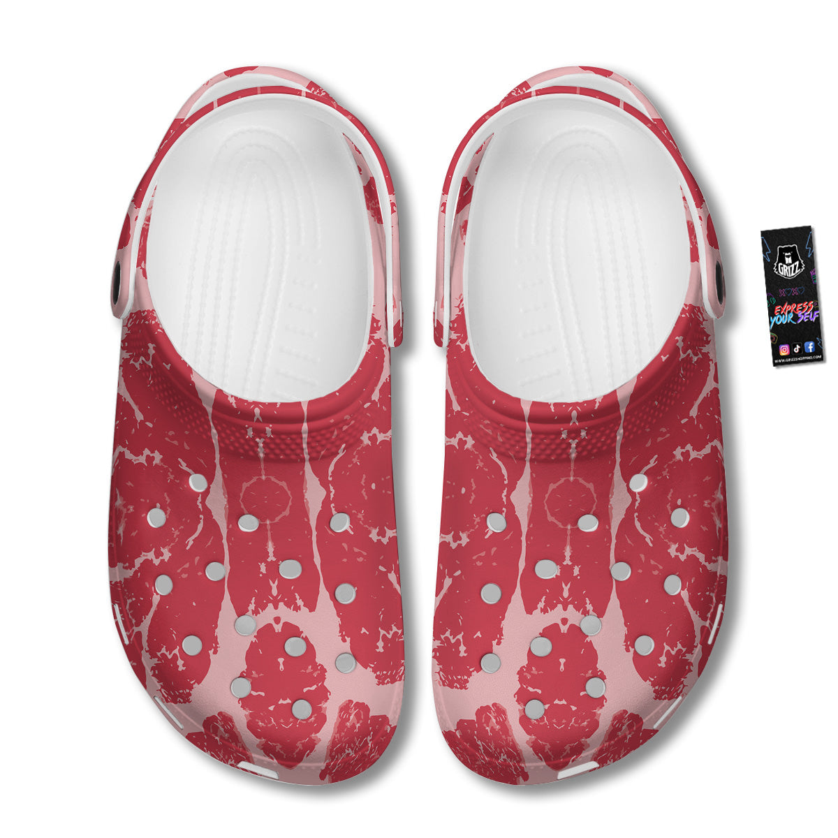 Beef Texture Print Pattern Clog-grizzshop