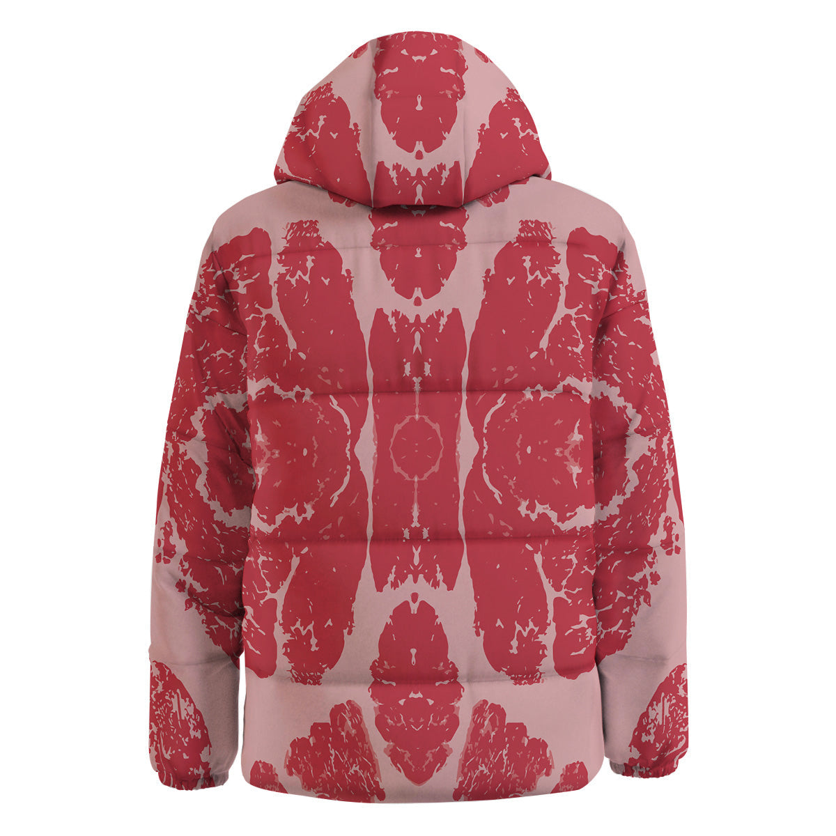 Beef Texture Print Pattern Down Jacket-grizzshop