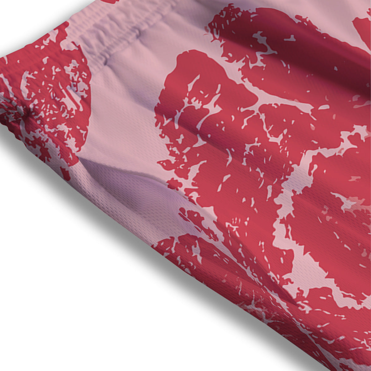 Beef Texture Print Pattern Mesh Shorts-grizzshop
