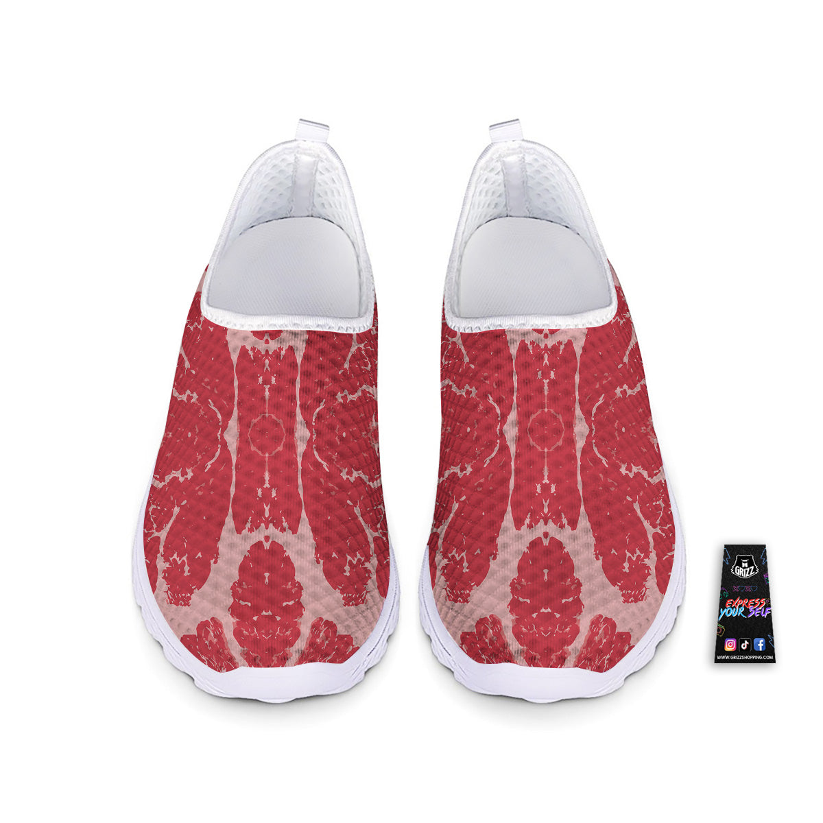 Beef Texture Print Pattern Nurse Shoes-grizzshop
