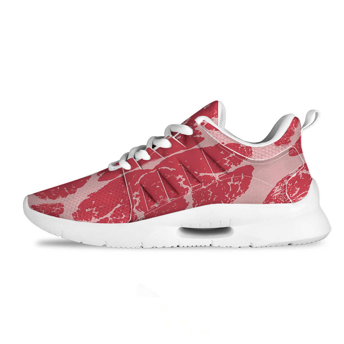 Beef Texture Print Pattern Tennis Shoes-grizzshop