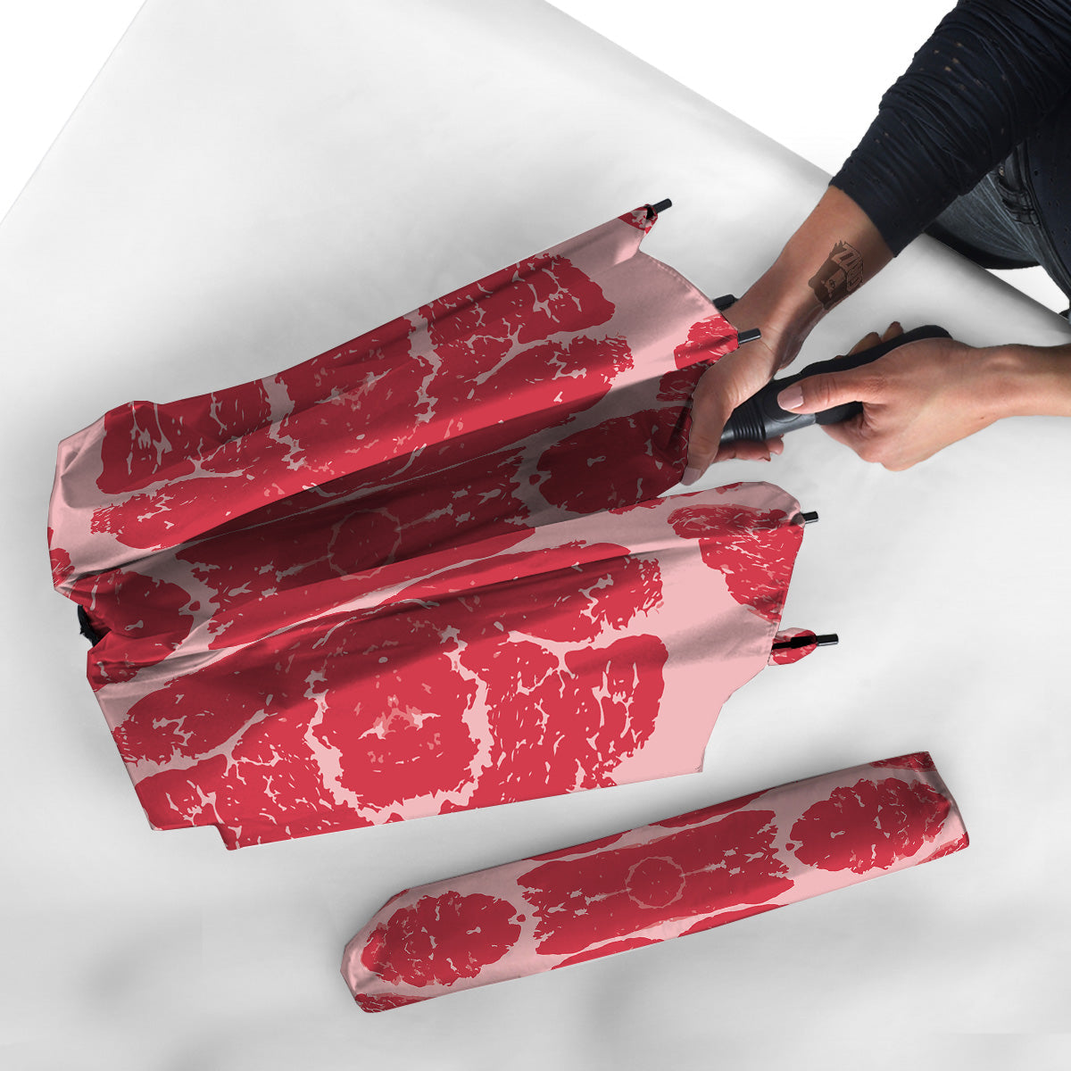 Beef Texture Print Pattern Umbrella-grizzshop