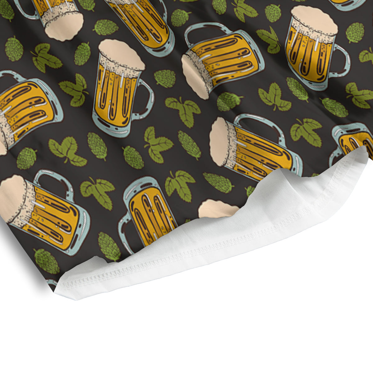 Beer And Hop Cone Leaf Print Pattern Men's Athletic Shorts