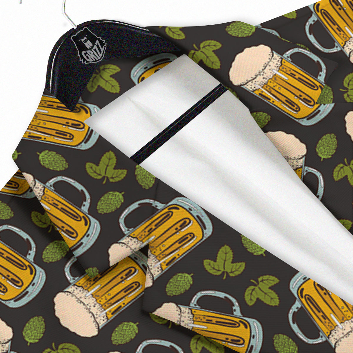 Beer And Hop Cone Leaf Print Pattern Men's Sport Coat-grizzshop