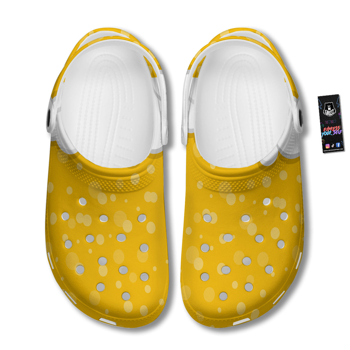 Beer Foam And Bubbles Cartoon Print Clog-grizzshop