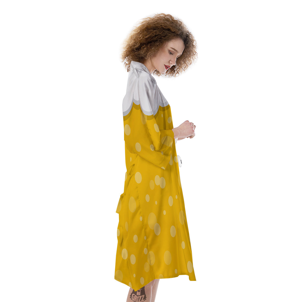 Beer Foam And Bubbles Cartoon Print Kimono-grizzshop