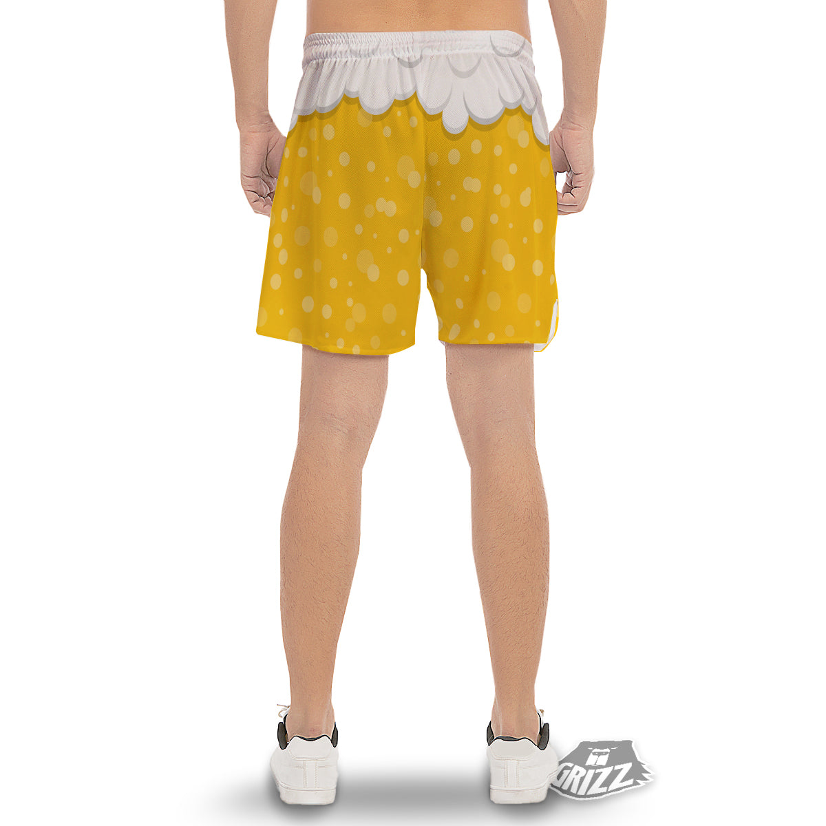 Beer Foam And Bubbles Cartoon Print Men's Gym Shorts-grizzshop