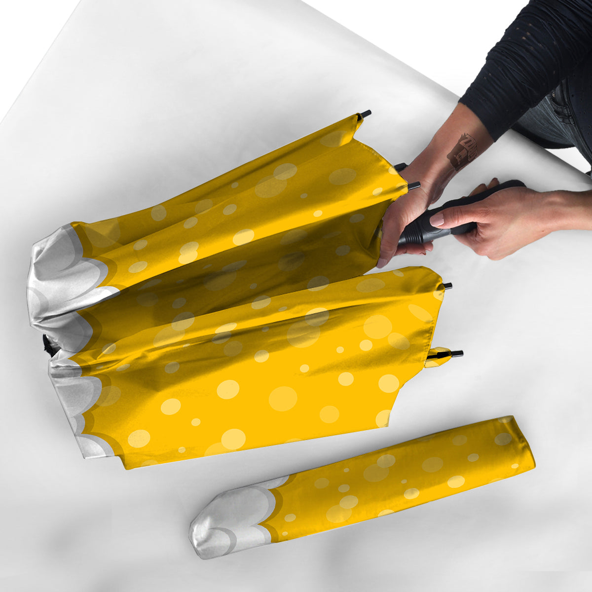 Beer Foam And Bubbles Cartoon Print Umbrella-grizzshop