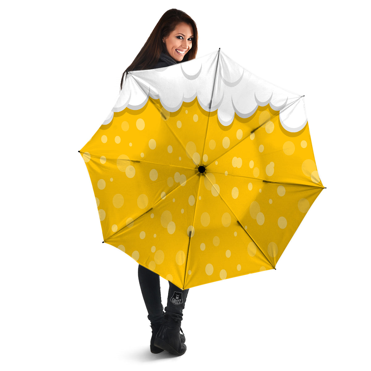 Beer Foam And Bubbles Cartoon Print Umbrella-grizzshop