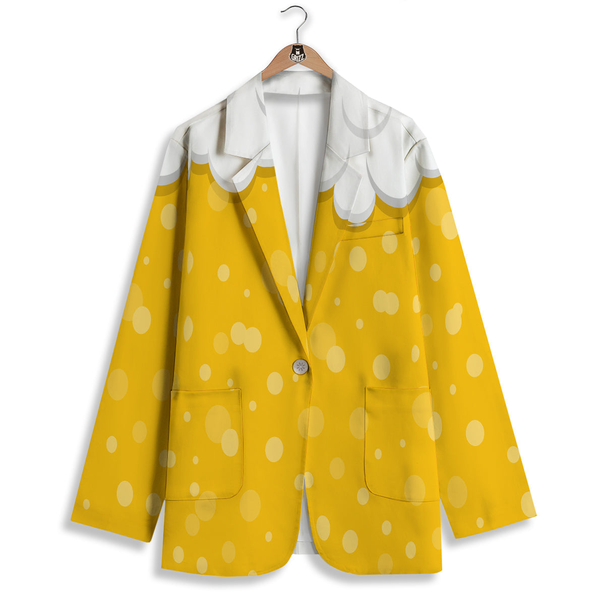 Beer Foam And Bubbles Cartoon Print Women's Blazer-grizzshop