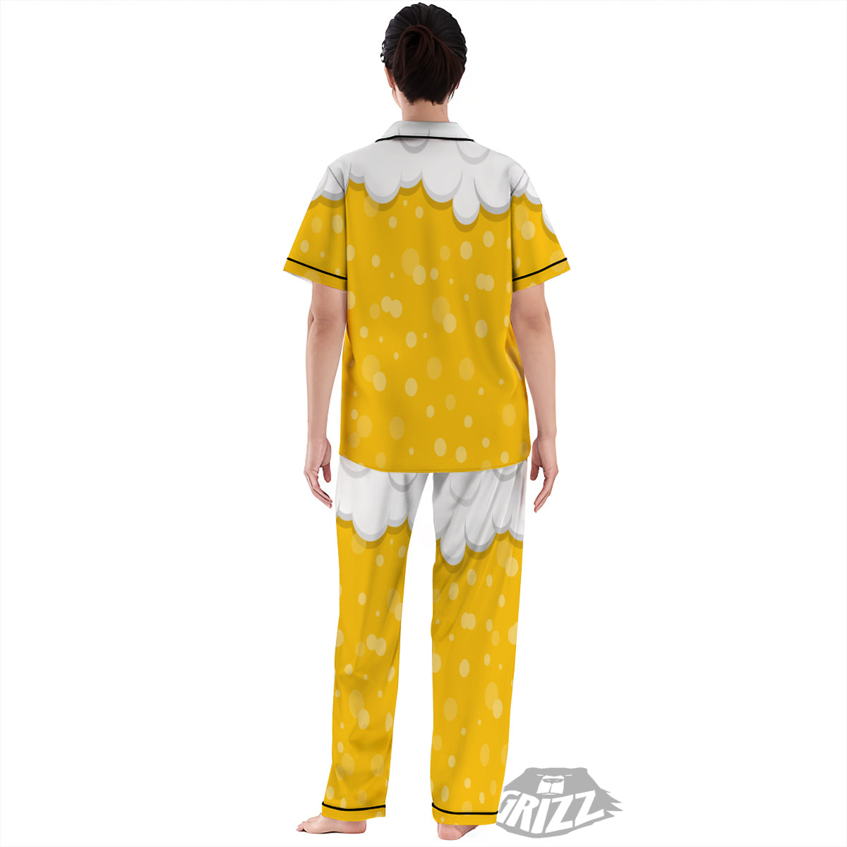 Beer Foam And Bubbles Cartoon Print Women's Pajamas Set-grizzshop