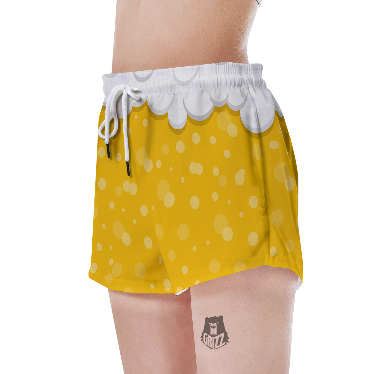 Beer Foam And Bubbles Cartoon Print Women's Shorts-grizzshop