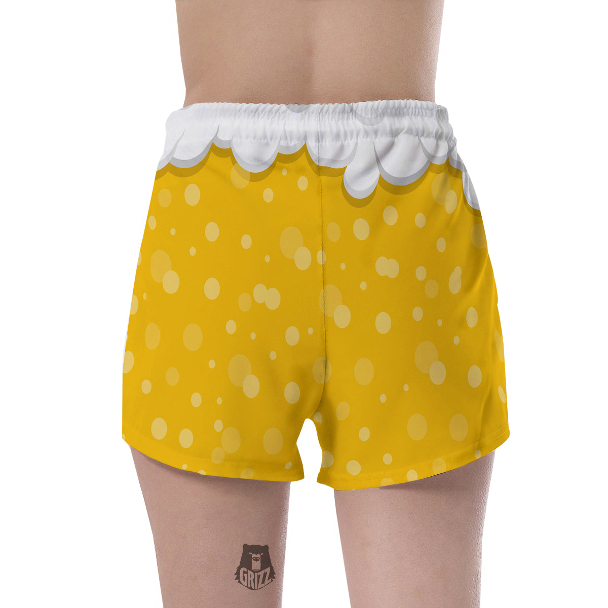 Beer Foam And Bubbles Cartoon Print Women's Shorts-grizzshop