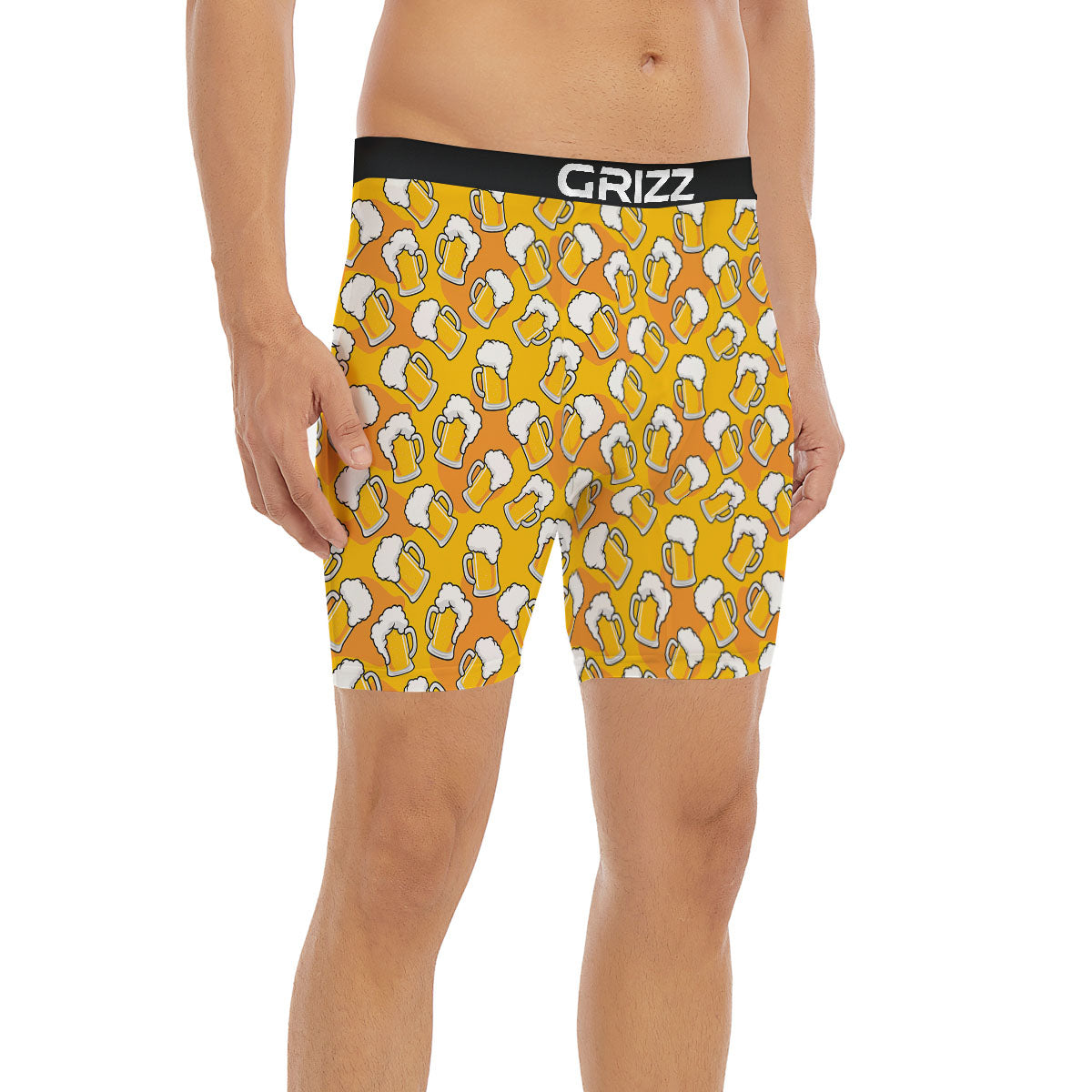 Beer Mug Pattern Print Boxer Briefs-grizzshop