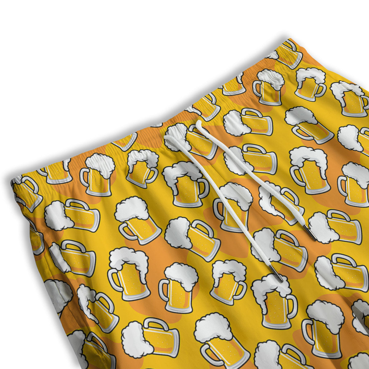 Beer Mug Pattern Print Men's Athletic Shorts