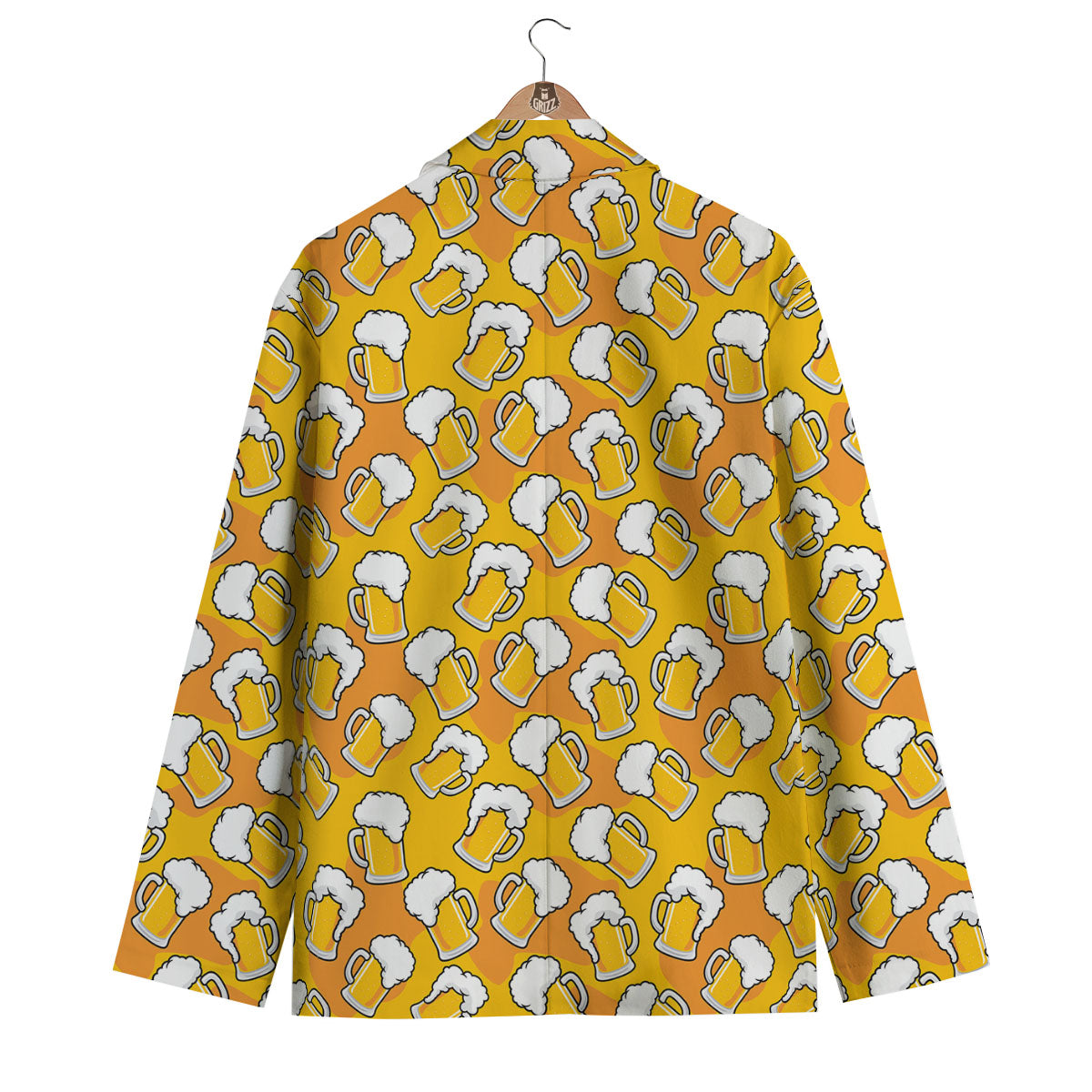 Beer Mug Pattern Print Men's Blazer-grizzshop