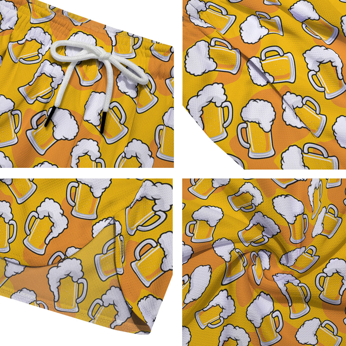 Beer Mug Pattern Print Men's Running Shorts-grizzshop