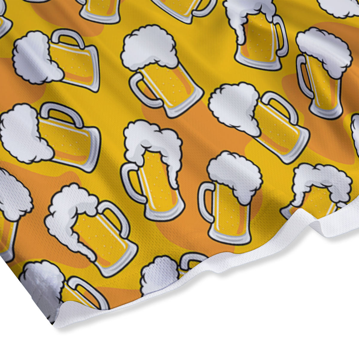 Beer Mug Pattern Print Mesh Shorts-grizzshop