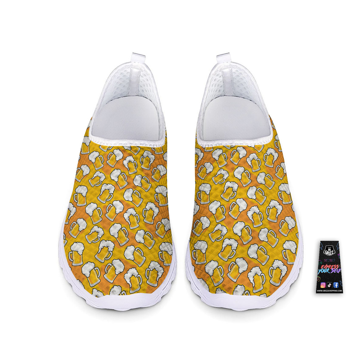 Beer Mug Pattern Print Nurse Shoes-grizzshop