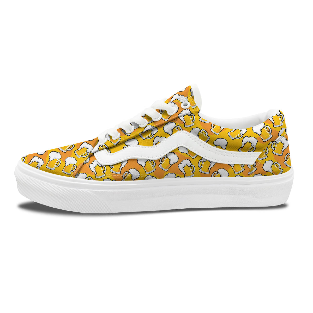 Beer Mug Pattern Print Skate Shoes-grizzshop