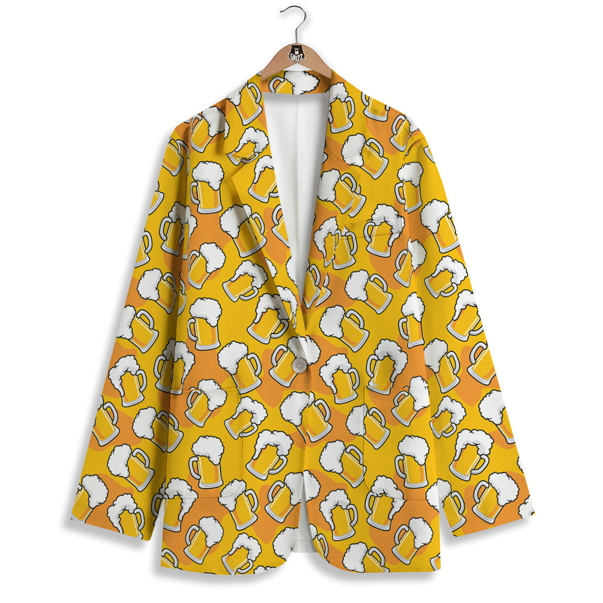 Beer Mug Pattern Print Women's Blazer-grizzshop