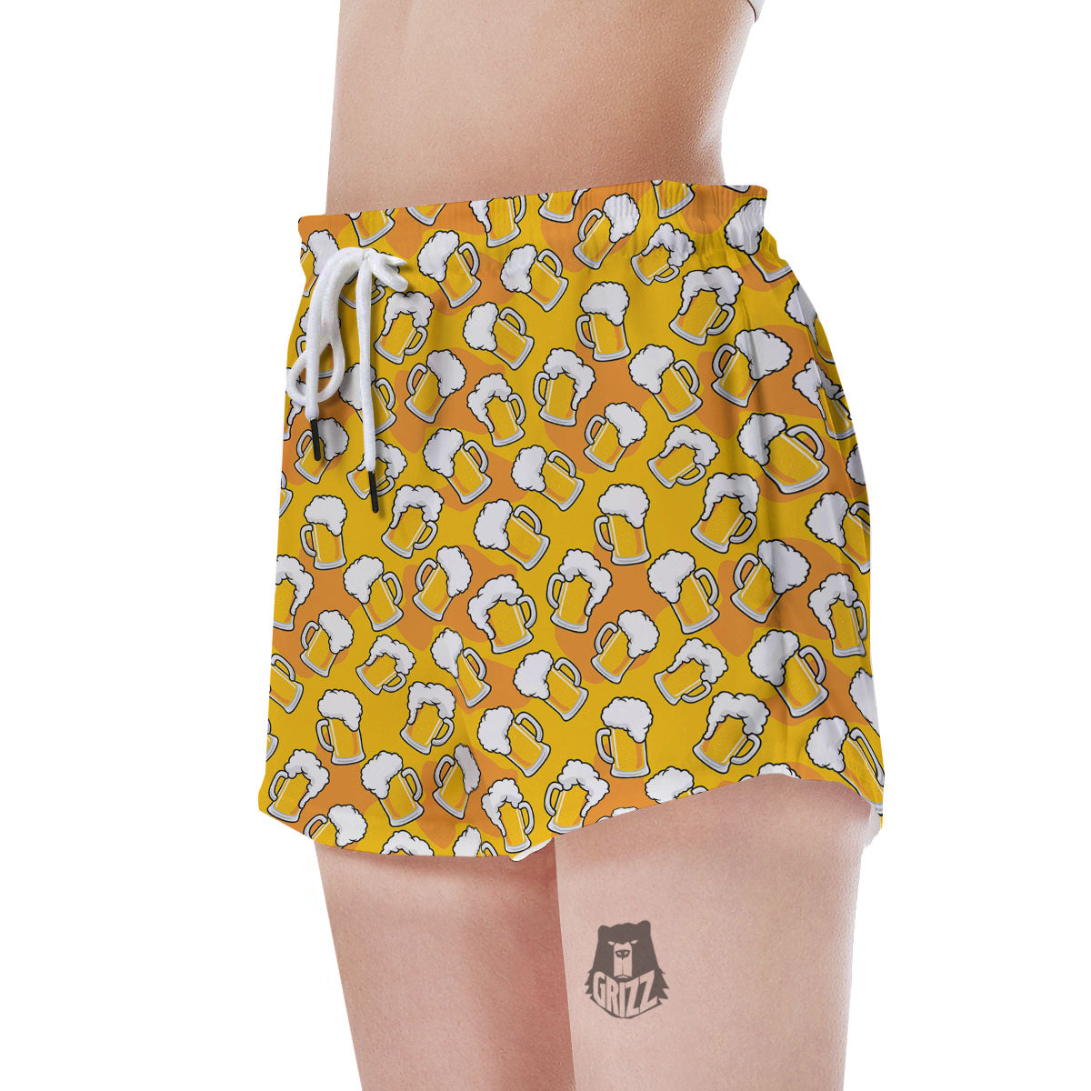 Beer Mug Pattern Print Women's Shorts-grizzshop