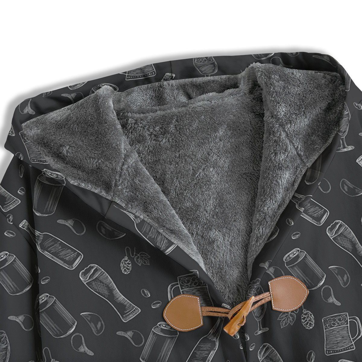 Beer White And Black Print Pattern Men's Windbreaker Jacket-grizzshop