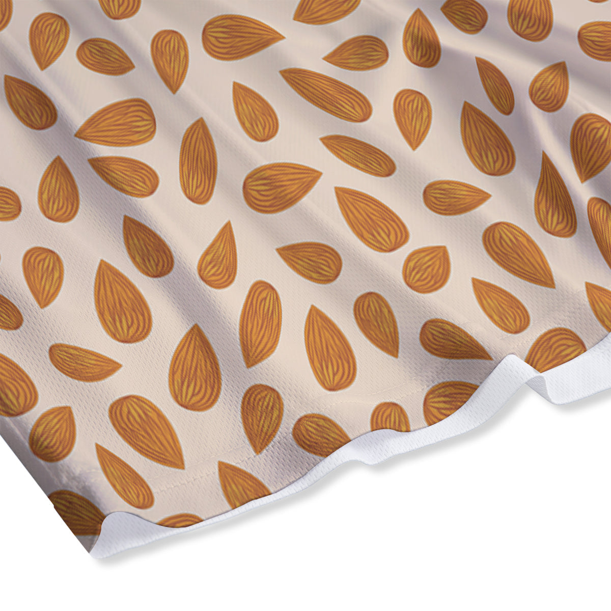 Beige Almond Print Pattern Mesh Shorts-grizzshop