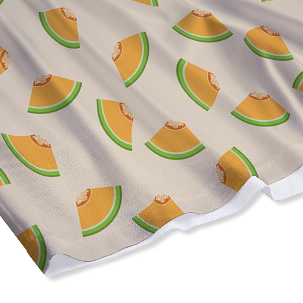Beige And Melon Print Pattern Mesh Shorts-grizzshop