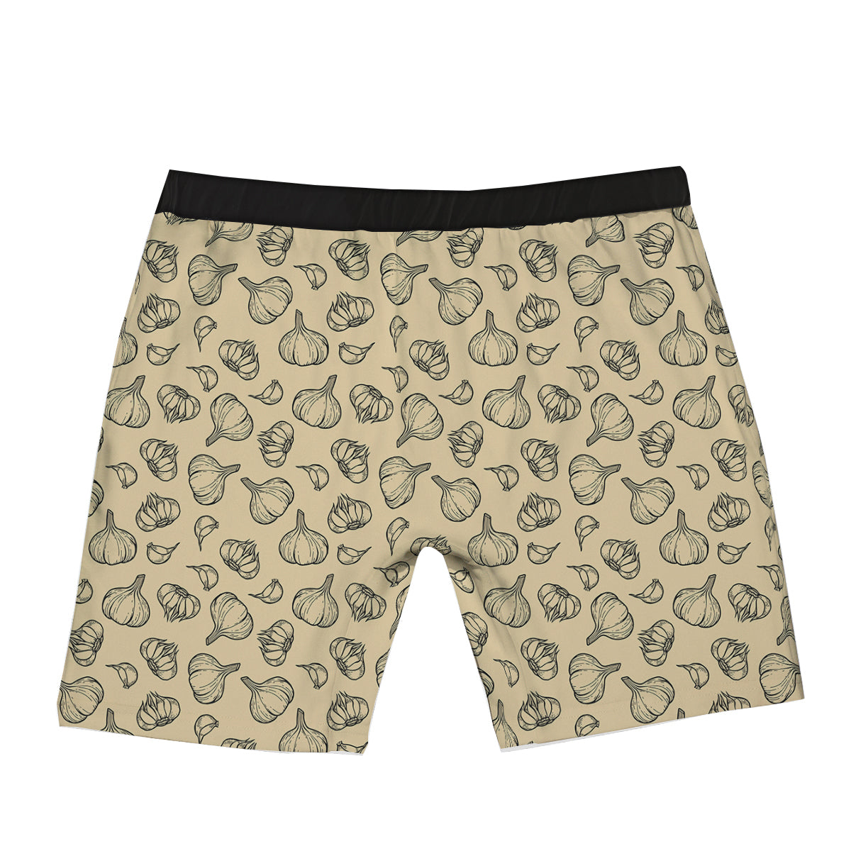 Beige Drawing Garlic Print Pattern Boxer Briefs-grizzshop