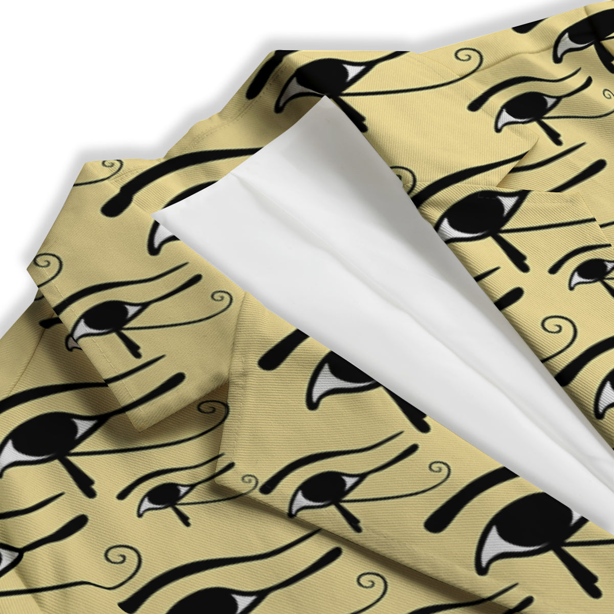 Beige Eye of Horus Print Pattern Women's Blazer-grizzshop