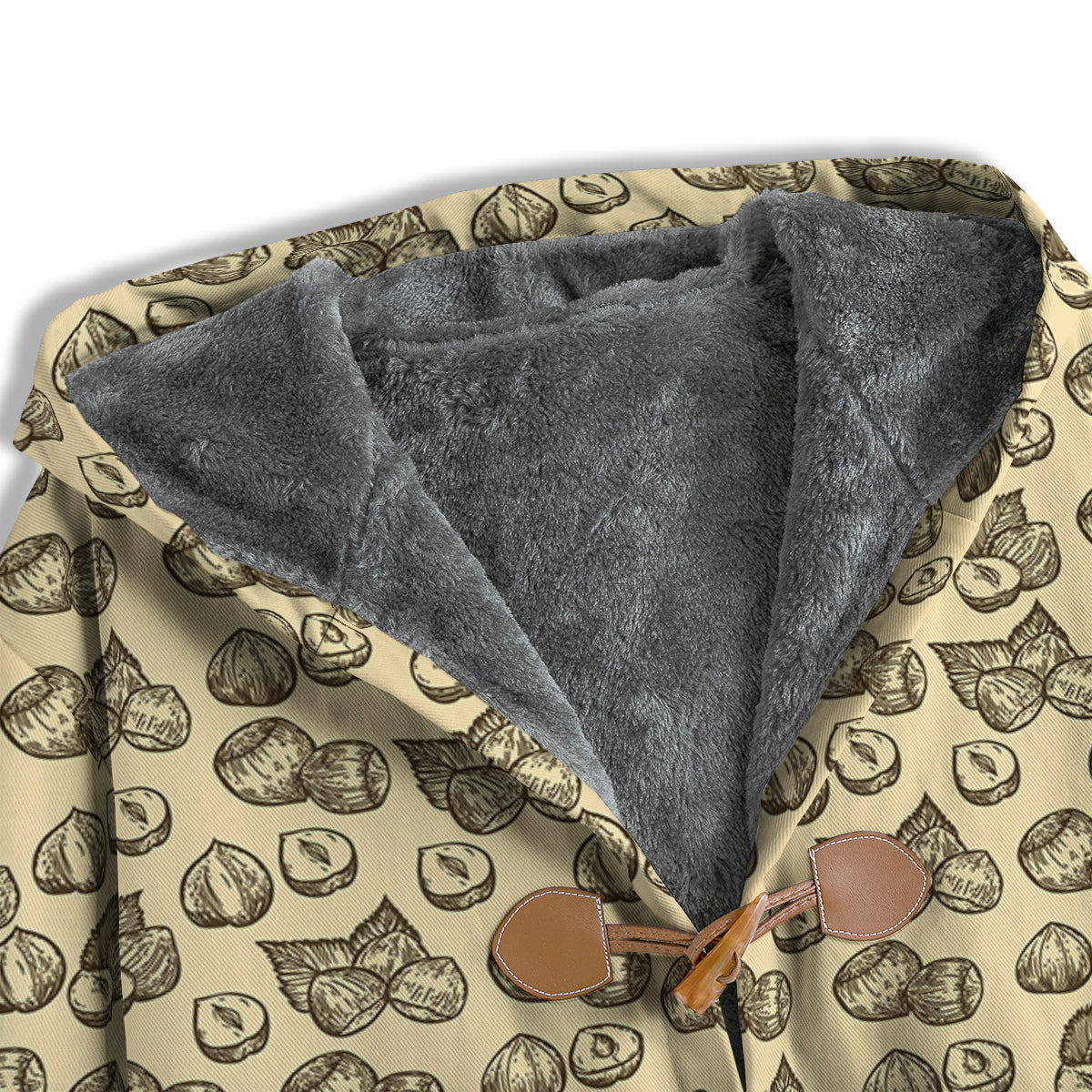 Beige Hazelnuts Print Pattern Men's Windbreaker Jacket-grizzshop